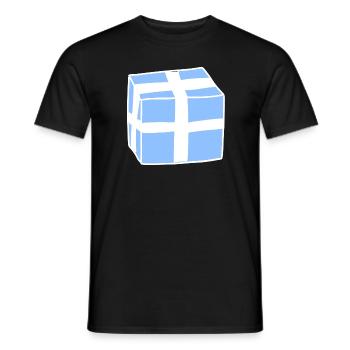 geschenk symbol schachtel blau - Männer T-Shirt - Schwarz - Vorne - AI Model Male 178 light (178cm)