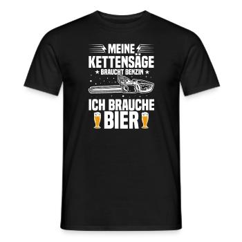 Holz machen Spruch Sprüche Kettensäge - Männer T-Shirt - Schwarz - Vorne - AI Model Male 178 light (178cm)