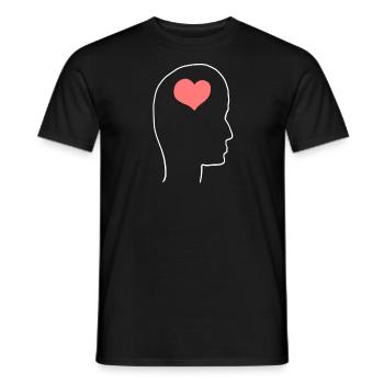 Profil de tête Personnes Côté Cœur - T-shirt homme - noir - Devant - AI Model Male 178 light (178cm)