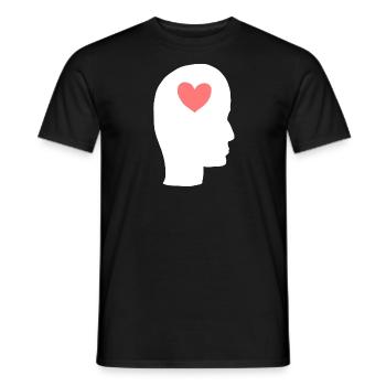 Profil de la tête Personnes Côté Symbole Coeur - T-shirt homme - noir - Devant - AI Model Male 178 light (178cm)