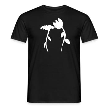 Flower Symbol Blossom Plant Shape Two Flowers - Men's T-Shirt - black - Front - AI Model Male 178 light (178cm)
