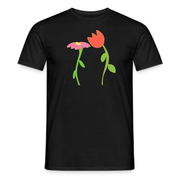 fleur symbole fleur plante rose forme rose rouge - T-shirt homme - noir - Devant - AI Model Male 178 light (178cm)