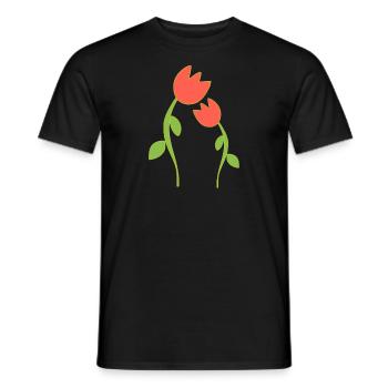 Symbole de fleur fleur plante roses rouges - T-shirt homme - noir - Devant - AI Model Male 178 light (178cm)
