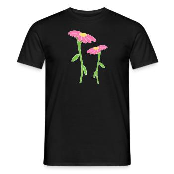 Flower Symbol Blossom Plant Two Flowers - Men's T-Shirt - black - Front - AI Model Male 178 light (178cm)
