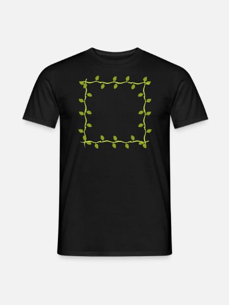 Four Leaves Line Nature Frame Sheet - Men's T-Shirt - black