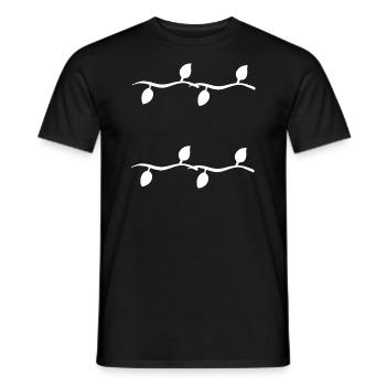 Leaves Line Nature Plant Shape - Men's T-Shirt - black - Front - AI Model Male 178 light (178cm)
