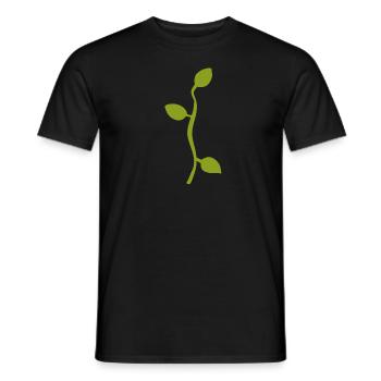 Feuille Feuilles Ligne Nature Vert Branche - T-shirt homme - noir - Devant - AI Model Male 178 light (178cm)