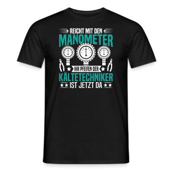 Installateur de systèmes de réfrigération pour les techniciens en réfrigération de climatisation - T-shirt homme - noir - Devant - AI Model Male 178 light (178cm)