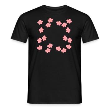 blumen blüte pflanze rosa rahmen form - Männer T-Shirt - Schwarz - Vorne - AI Model Male 178 light (178cm)