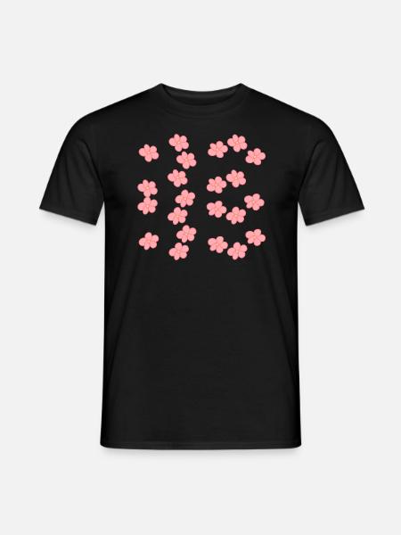 blumen blüte pflanze muster rosa form - Männer T-Shirt - Schwarz