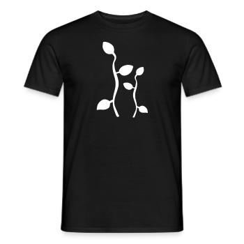 leaf leaves line nature branch plants - Men's T-Shirt - black - Front - AI Model Male 178 light (178cm)