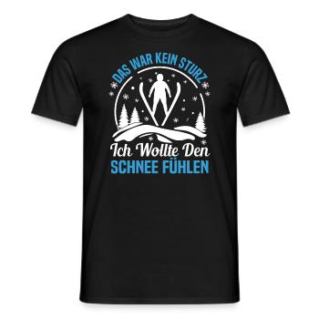 Ski jumping chance Winter sports Skis for ski jumping - Men's T-Shirt - black - Front - AI Model Male 178 light (178cm)