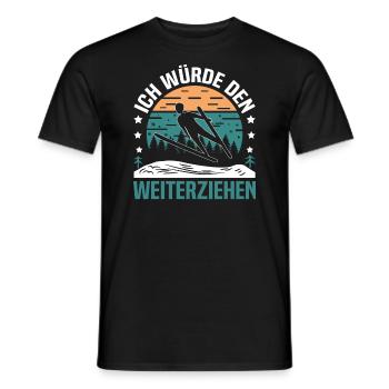 Ski Flying Ski Jumping Chance Skis for Ski Jumping - Men's T-Shirt - black - Front - AI Model Male 178 light (178cm)