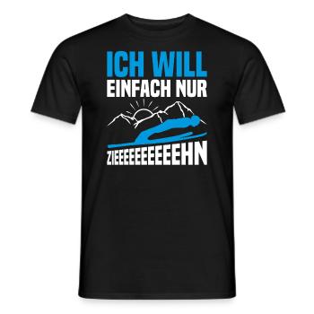 Sauts à ski Sports d’hiver Saut à ski Vol à ski - T-shirt homme - noir - Devant - AI Model Male 178 light (178cm)