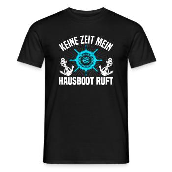 Houseboat owner, boat captain & boater with - Men's T-Shirt - black - Front - AI Model Male 178 light (178cm)