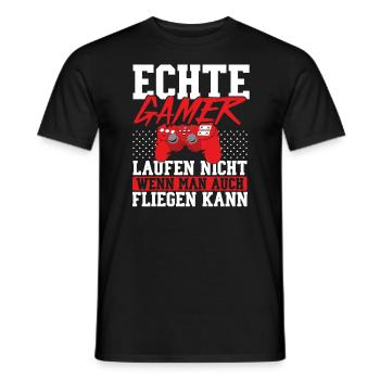 Gaming Monitor PC Gamer Videospiel Controller - Männer T-Shirt - Schwarz - Vorne - AI Model Male 178 light (178cm)