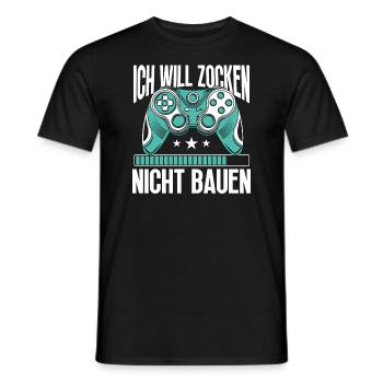 Gaming Headset Controller PC Gamer Zocken PC - Men's T-Shirt - black - Front - AI Model Male 178 light (178cm)
