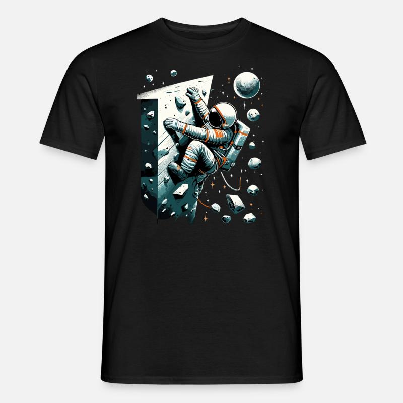 Bouldering Astronaut Spaceman Gift - Men’s T-shirt - black