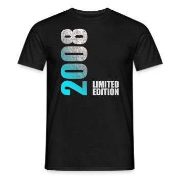16ème anniversaire garçon fille 16 ans 2008 - T-shirt homme - noir - Devant - AI Model Male 178 light (178cm)