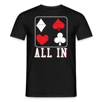 Poker All In Mit Karten-Symbole - Männer T-Shirt - Schwarz - Vorne - AI Model Male 178 light (178cm)
