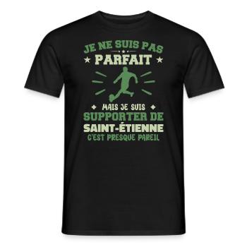 I am a supporter of Saint Étienne - Men's T-Shirt - black - Front - AI Model Male 178 light (178cm)