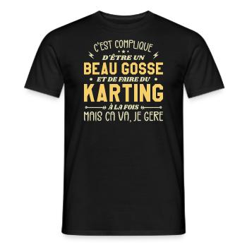 Beaugosse et faire du Karting - T-shirt homme - noir - Devant - AI Model Male 178 light (178cm)