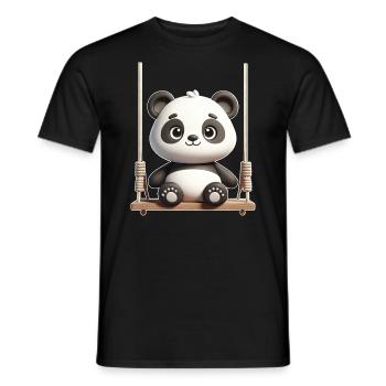 Süßer Panda Schaukel Cartoon - Männer T-Shirt - Schwarz - Vorne - AI Model Male 178 light (178cm)