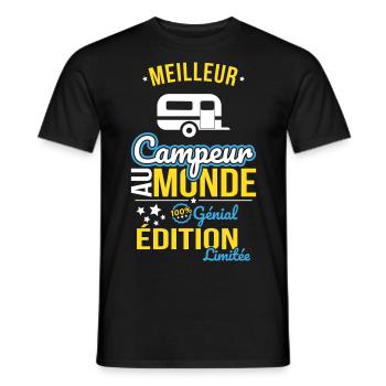 World's Best Camper - 100% Awesome - Men's T-Shirt - black - Front - AI Model Male 178 light (178cm)
