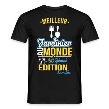 Der beste Gärtner der Welt - 100% genial - Männer T-Shirt - Schwarz - Vorne - AI Model Male 178 light (178cm)