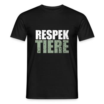 Ich Respektiere Tiere Tierschutz Vegan - Männer T-Shirt - Schwarz - Vorne - AI Model Male 178 light (178cm)