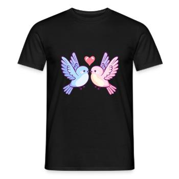 Taube Paar Liebe Vogel Peace Valentinstag - Männer T-Shirt - Schwarz - Vorne - AI Model Male 178 light (178cm)