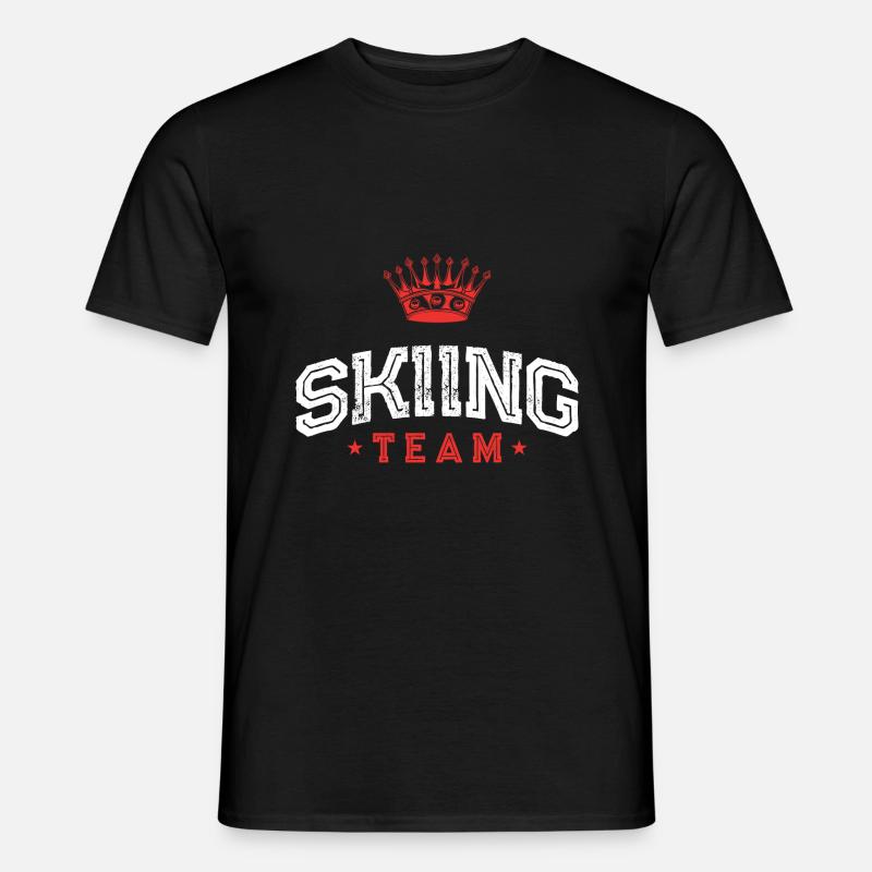 Skiing Team - Männer T-Shirt - Schwarz