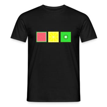 DIGITAL - Pixel FRUIT Melon - Citron - Kiwi - T-shirt homme - noir - Devant - AI Model Male 178 light (178cm)