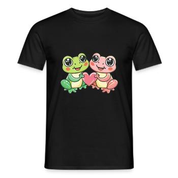 Frosch Paar Liebe Valentinstag - Männer T-Shirt - Schwarz - Vorne - AI Model Male 178 light (178cm)