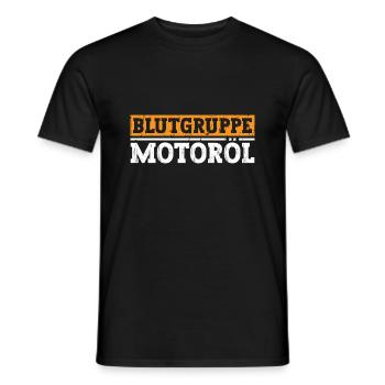 Blutgruppe Motoröl - Männer T-Shirt - Schwarz - Vorne - AI Model Male 178 light (178cm)
