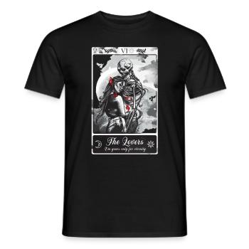 THE LOVERS Tarot card - Carte tarot LES AMOUREUX - T-shirt homme - noir - Devant - AI Model Male 178 light (178cm)