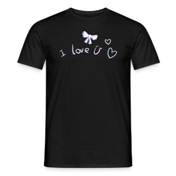 ich liebe dich herzen schleife rosa - Männer T-Shirt - Schwarz - Vorne - AI Model Male 178 light (178cm)