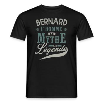 Bernard l homme le mythe la légende humour prénom - T-shirt homme - noir - Devant - AI Model Male 178 light (178cm)