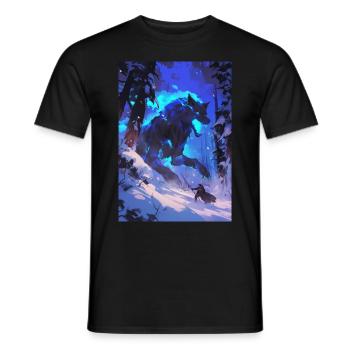 Wolf Anime Manga Fantasy - Men's T-Shirt - black - Front - AI Model Male 178 light (178cm)