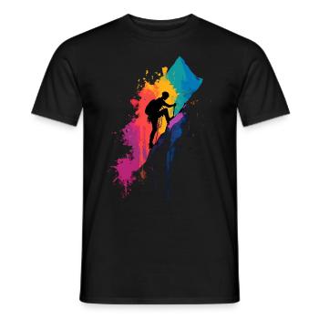 Buntes Bergsteigen Bergsteiger Wandern Klettern - Männer T-Shirt - Schwarz - Vorne - AI Model Male 178 light (178cm)