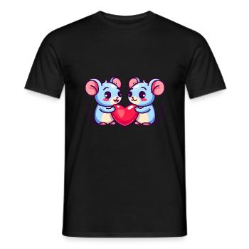 Maus Paar Liebe Valentinstag - Männer T-Shirt - Schwarz - Vorne - AI Model Male 178 light (178cm)