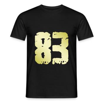 83 Nombre Vintage - T-shirt homme - noir - Devant - AI Model Male 178 light (178cm)