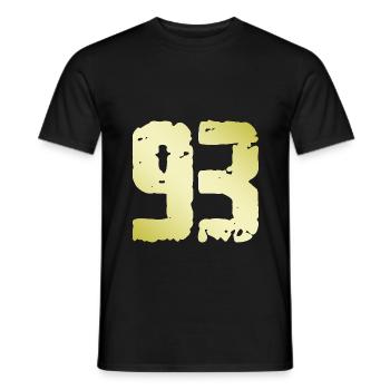 93 Number Vintage - Men's T-Shirt - black - Front - AI Model Male 178 light (178cm)