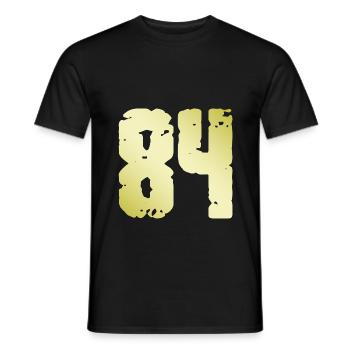 84 Zahl Vintage - Männer T-Shirt - Schwarz - Vorne - AI Model Male 178 light (178cm)