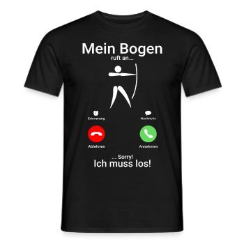 Mein Bogen ruft an Bogenschießen Hobby Geschenk W - Männer T-Shirt - Schwarz - Vorne - AI Model Male 178 light (178cm)
