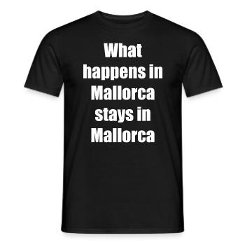 What happens in Mallorca stays in Mallorca - Men's T-Shirt - black - Front - AI Model Male 178 light (178cm)