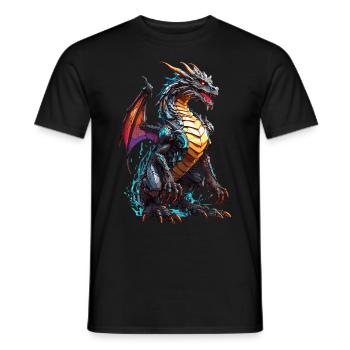 Fantasy Monster: Mystical Dragon Spell - Men's T-Shirt - black - Front - AI Model Male 178 light (178cm)