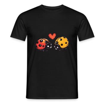 coccinelle couple amour la Saint-Valentin - T-shirt homme - noir - Devant - AI Model Male 178 light (178cm)