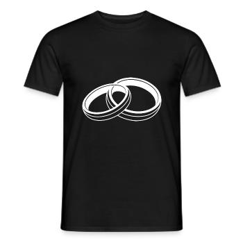 Alliances Symbole Silhouette Mariage - T-shirt homme - noir - Devant - AI Model Male 178 light (178cm)