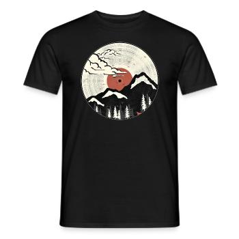 Mountain Sound Graphic - Men's T-Shirt - black - Front - AI Model Male 178 light (178cm)